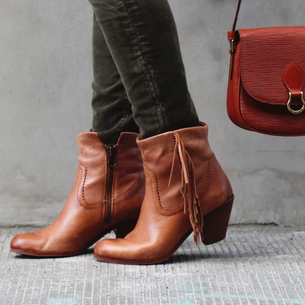 Sam Edelman leather fringe booties